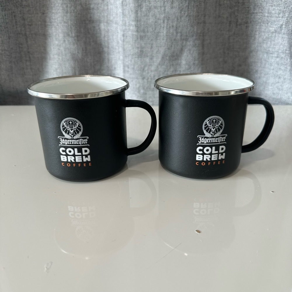 2 jagermeister cold brew meta coffee mug white porcelain inside. 14oz. N…